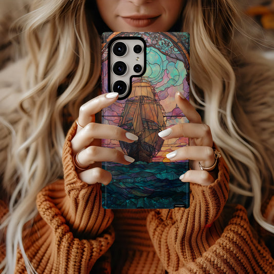 Celestial Voyage Stained Glass Phone Case