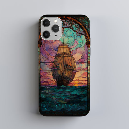 Celestial Voyage Stained Glass Phone Case