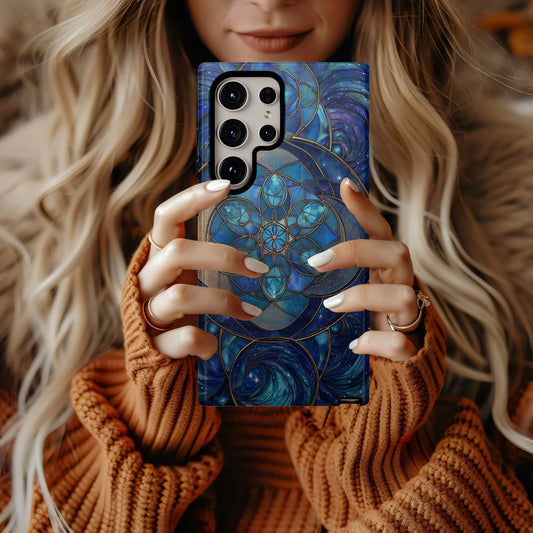 Celestial Mandala Stained Glass Phone Case