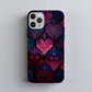 Crimson Twilight Heart Stained Glass Phone Case
