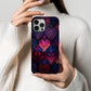 Crimson Twilight Heart Stained Glass Phone Case