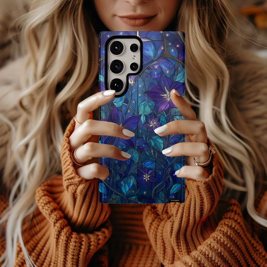 Nocturnal Garden Stained Glass Phone Case