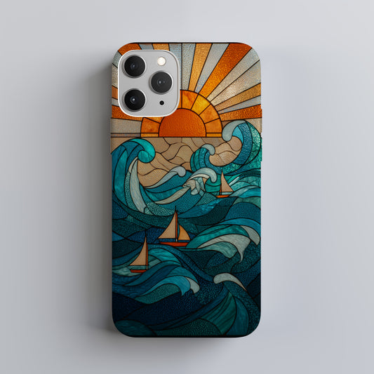 Ocean Sunrise Stained Glass Phone Case