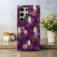 Haunted Garden Phone Case – Burgundy Floral Ghost Aesthetic Protective Case