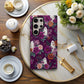 Haunted Garden Phone Case – Burgundy Floral Ghost Aesthetic Protective Case