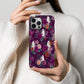 Haunted Garden Phone Case – Burgundy Floral Ghost Aesthetic Protective Case