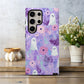 Lavender Ghost Floral Phone Case – Cute Pastel Purple Aesthetic Protective Case