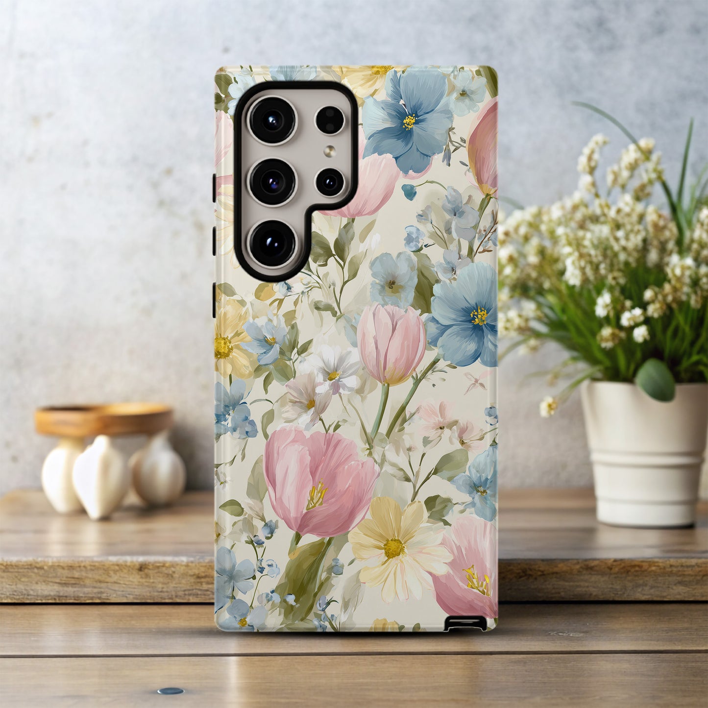 Spring Blossom Garden Protective Phone Case – Pastel Floral Design