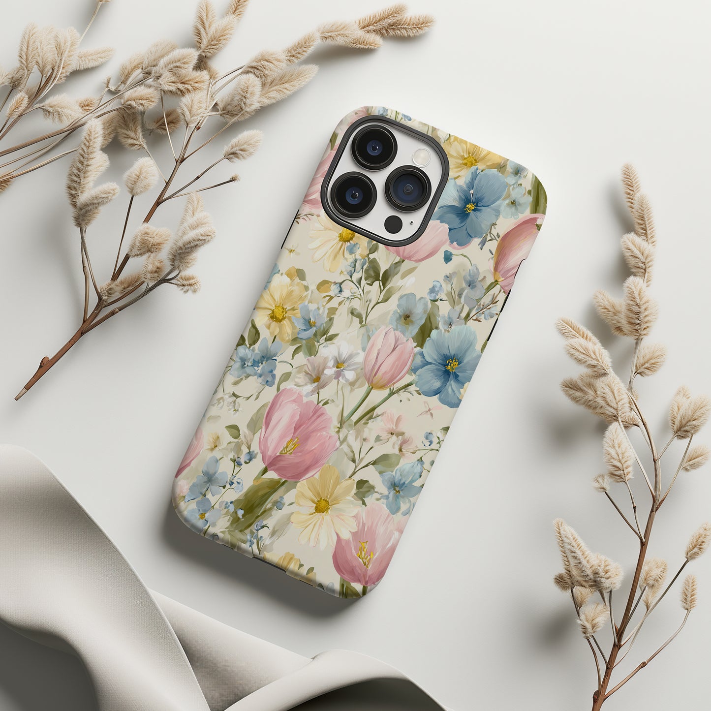 Spring Blossom Garden Protective Phone Case – Pastel Floral Design