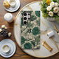 Vintage Botanical Protective Phone Case – Green & Cream Floral Illustration
