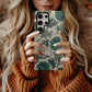 Vintage Botanical Protective Phone Case – Green & Cream Floral Illustration