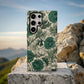 Vintage Botanical Protective Phone Case – Green & Cream Floral Illustration
