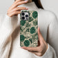 Vintage Botanical Protective Phone Case – Green & Cream Floral Illustration