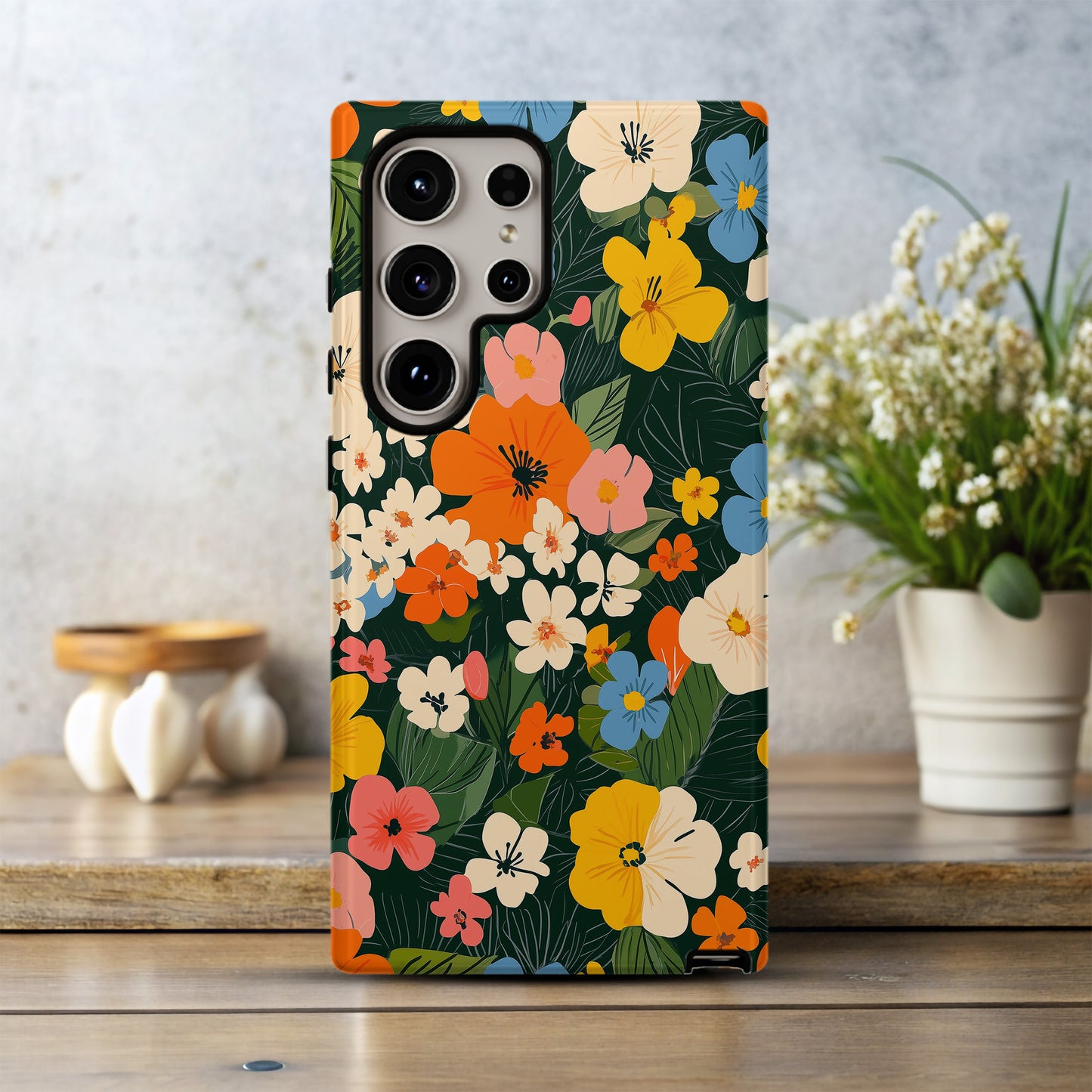 Bold Tropical Bloom Phone Case – Vibrant Colorful Floral Design