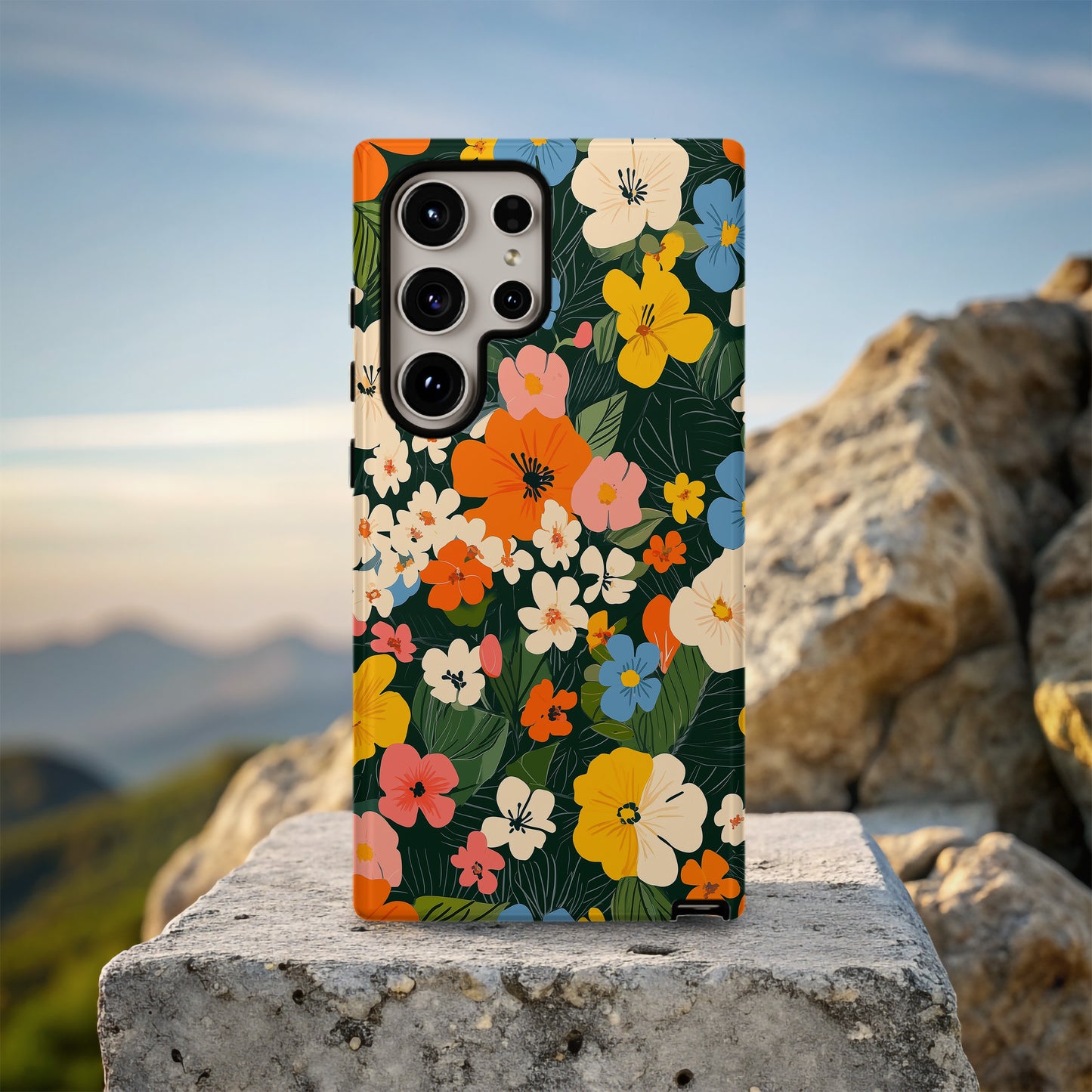 Bold Tropical Bloom Phone Case – Vibrant Colorful Floral Design
