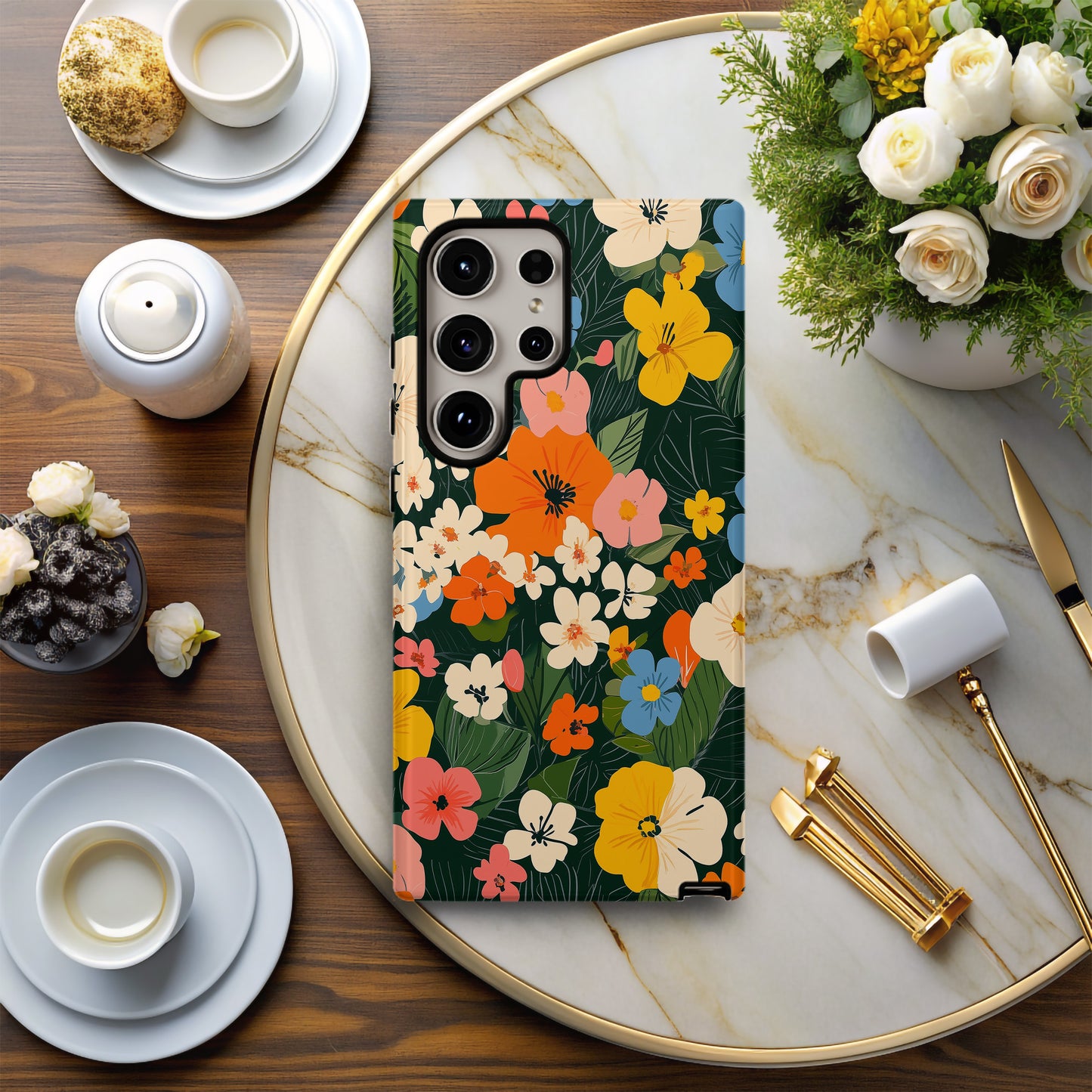 Bold Tropical Bloom Phone Case – Vibrant Colorful Floral Design