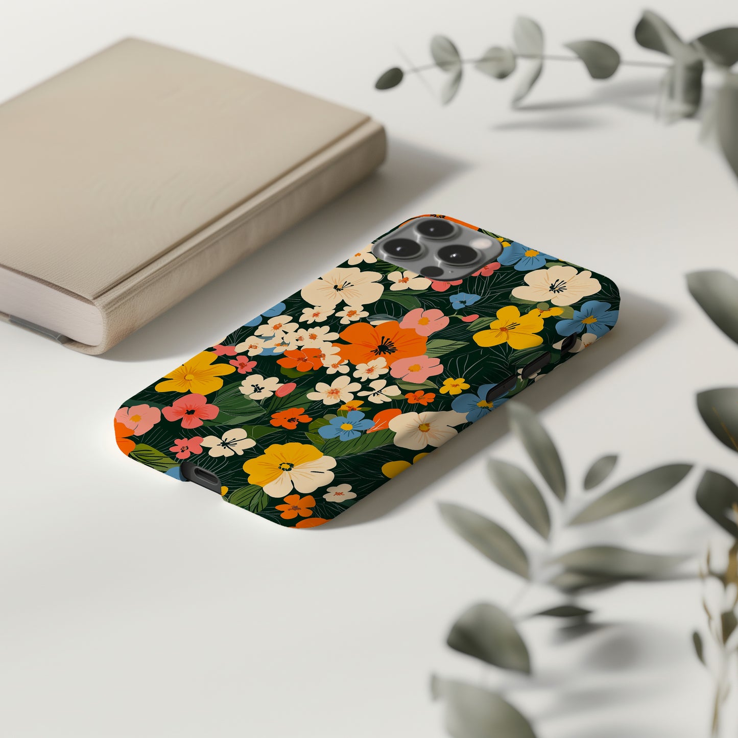 Bold Tropical Bloom Phone Case – Vibrant Colorful Floral Design
