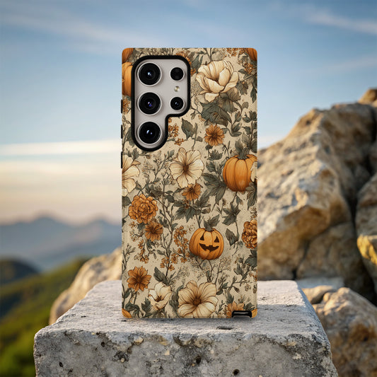Pumpkin Spice Floral Phone Case – Autumn Harvest & Halloween Design