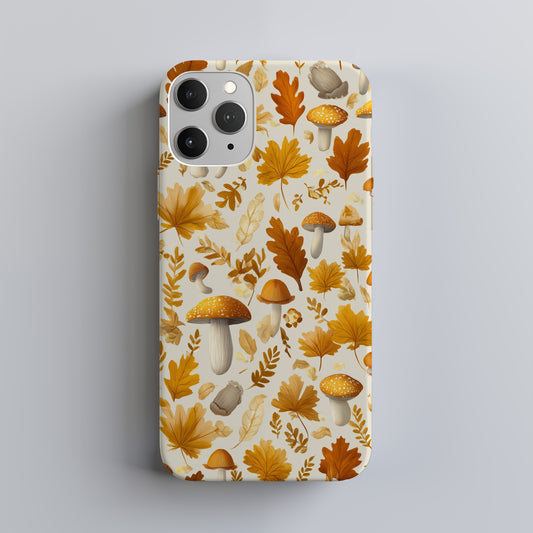 🍄 Autumn Mushroom Forest Protective Phone Case – Fall Foliage Design
