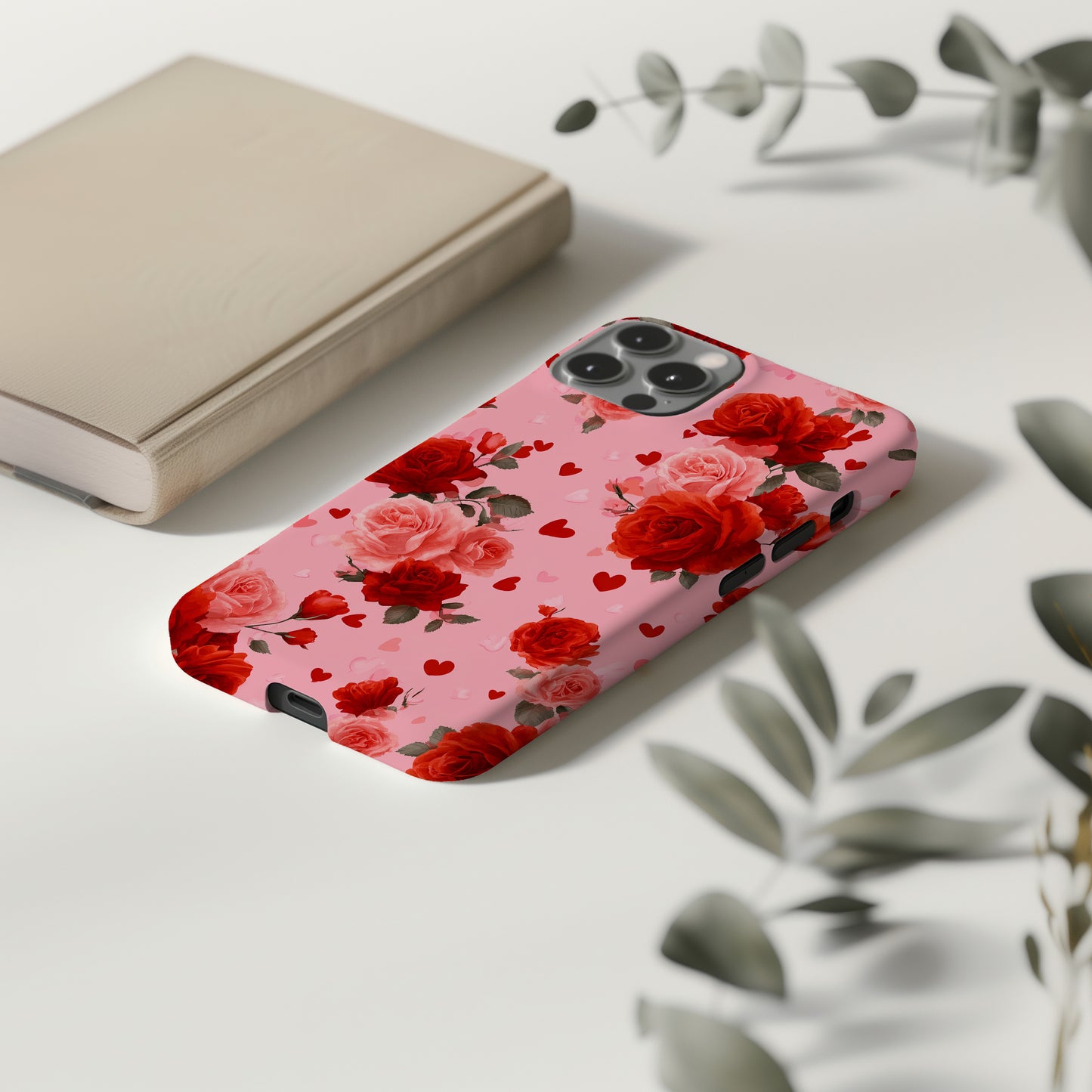 🌹 Romantic Roses & Hearts Protective Phone Case – Valentine’s Day Edition