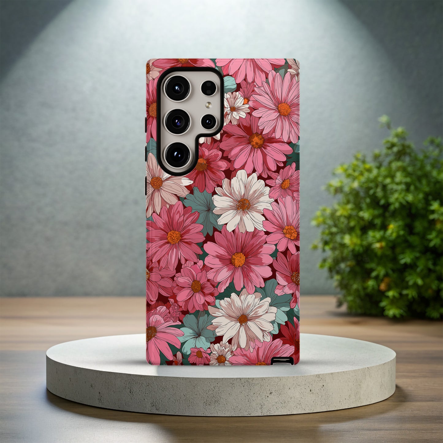 Vintage Bloom Protective Phone Case – Retro Floral Design with 3D Full Wrap Print
