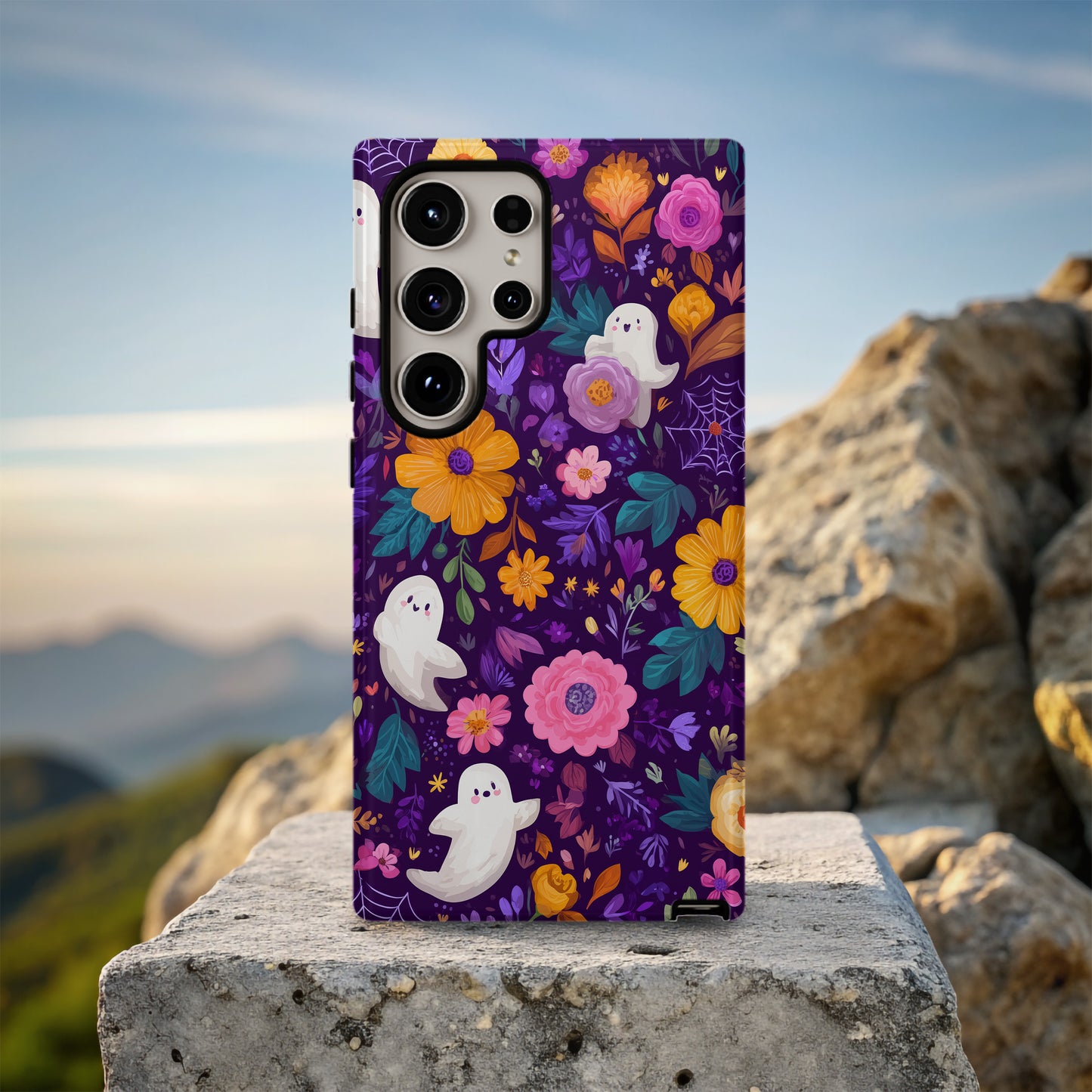 Spooky Bloom Ghost Phone Case – Cute Halloween Floral