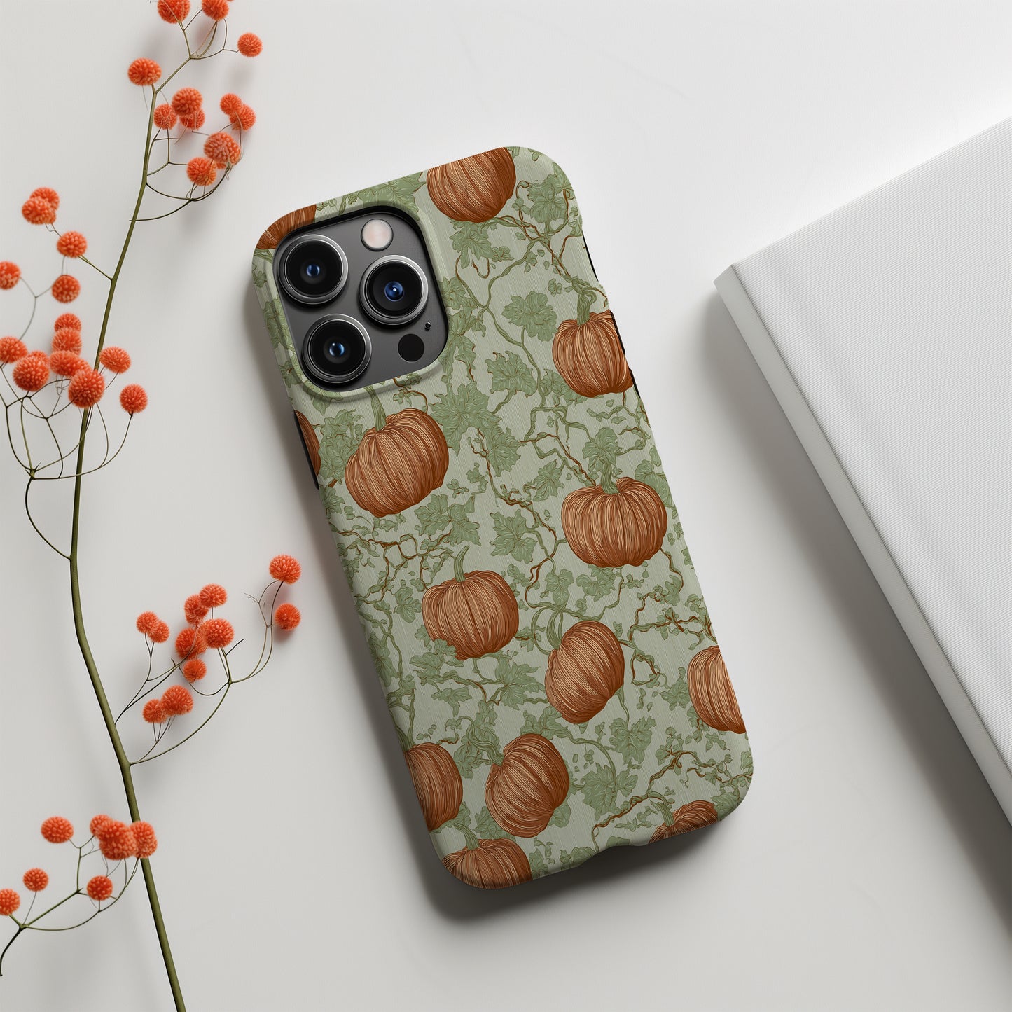 Autumn Harvest Pumpkin Phone Case – Rustic Fall-Inspired Protective Case