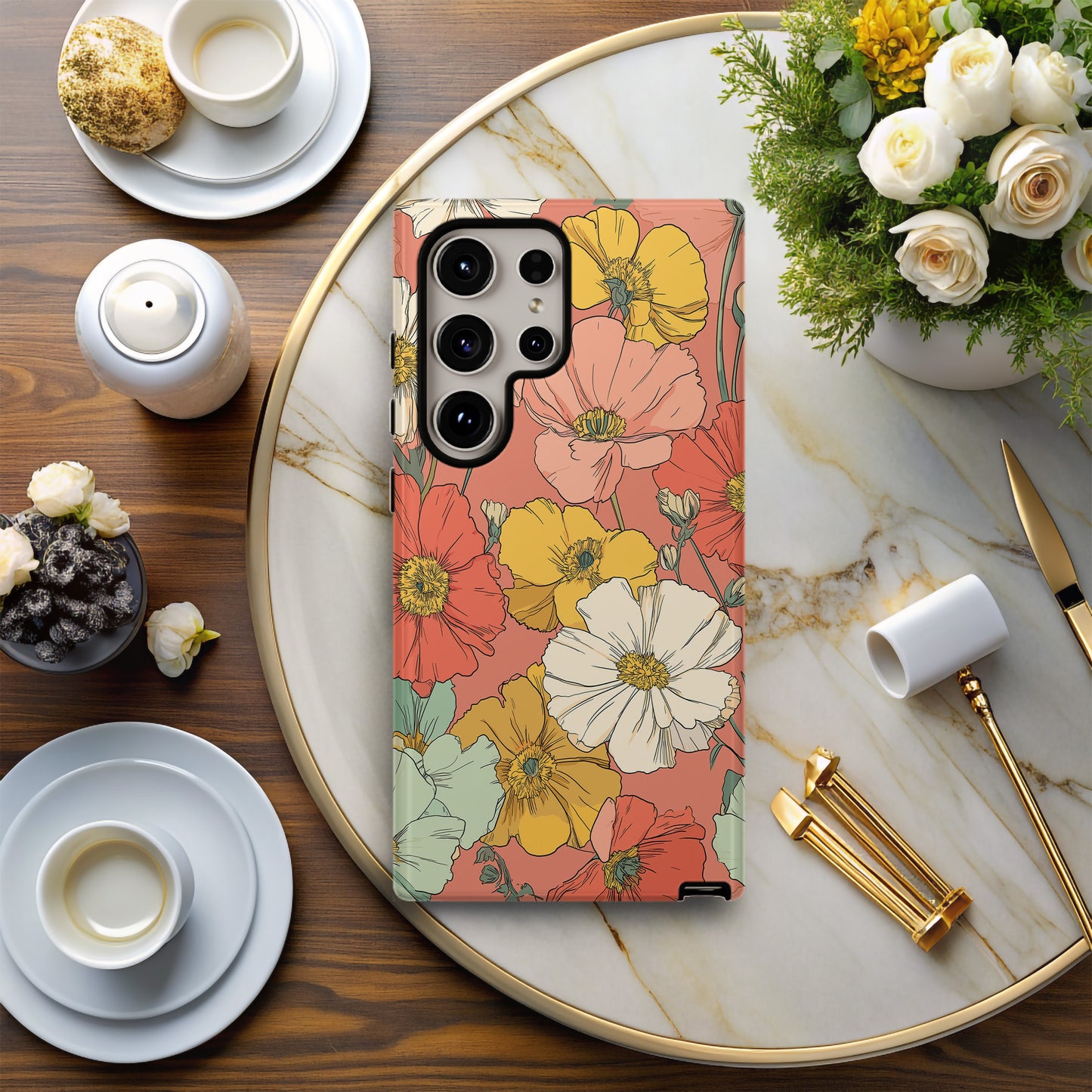 Sunset Meadow Floral Phone Case – Vibrant Botanical