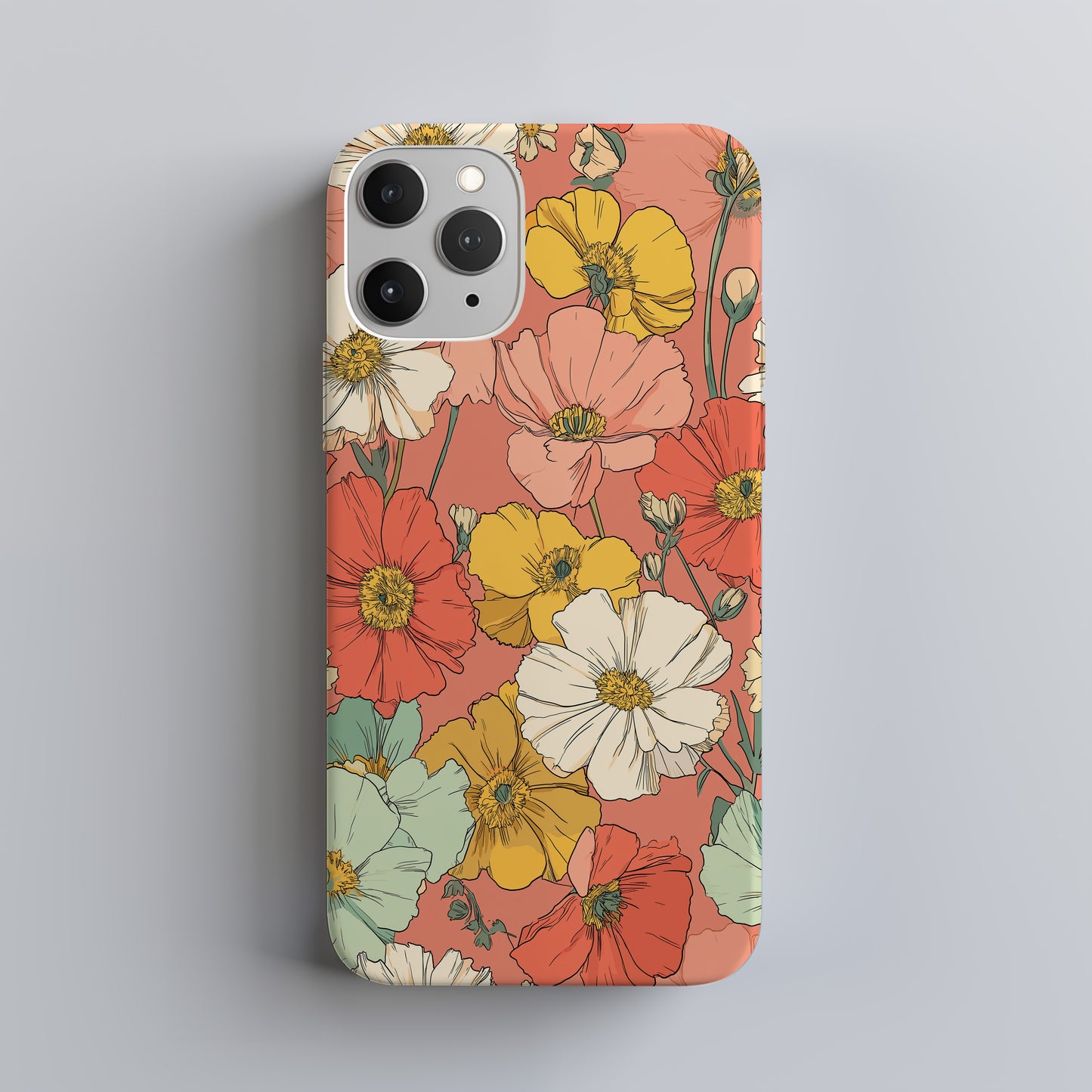 Sunset Meadow Floral Phone Case – Vibrant Botanical