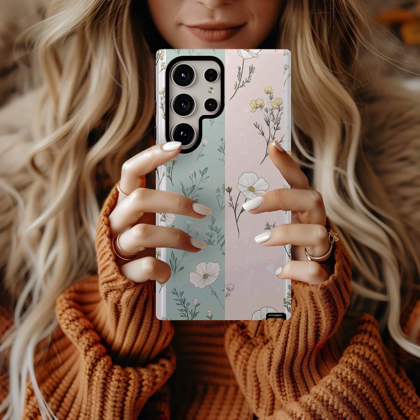 Pastel Wildflower Botanical Phone Case – Minimal Floral Protective Case