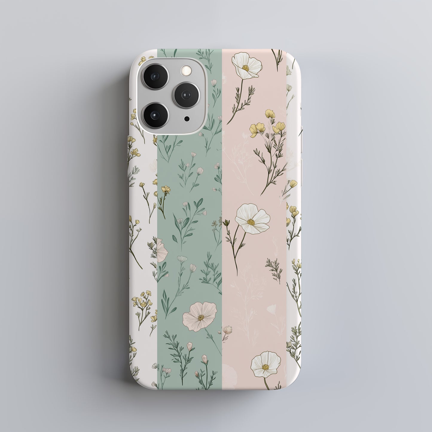 Pastel Wildflower Botanical Phone Case – Minimal Floral Protective Case