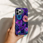 Midnight Bloom Phone Case – Vibrant Neon Floral Protective Case