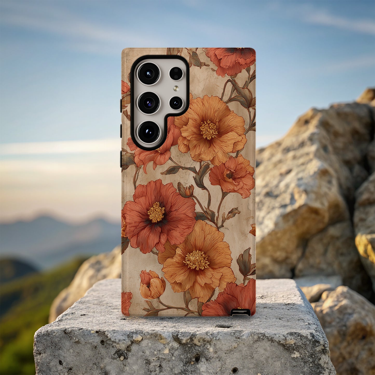 Rustic Bloom Phone Case – Autumn Floral Protective Case