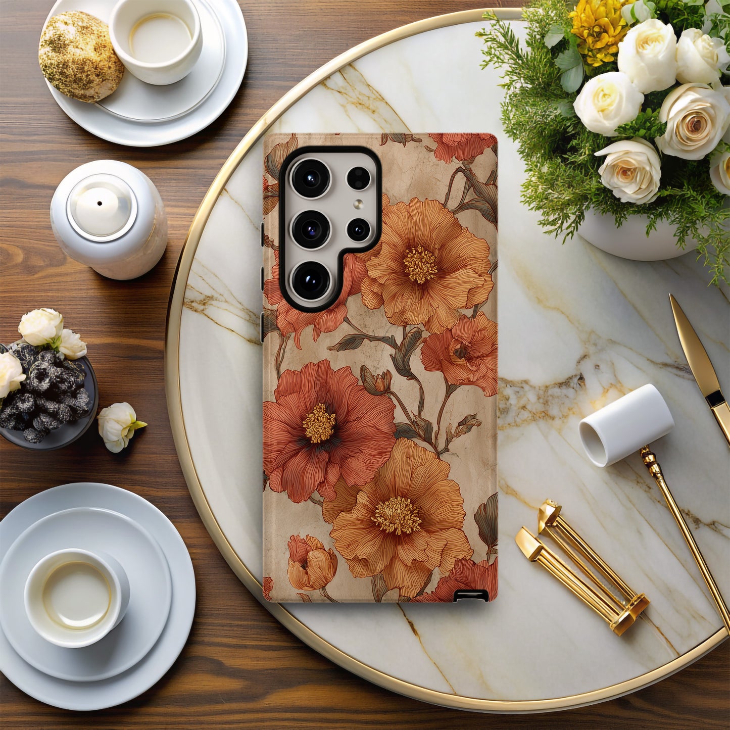 Rustic Bloom Phone Case – Autumn Floral Protective Case