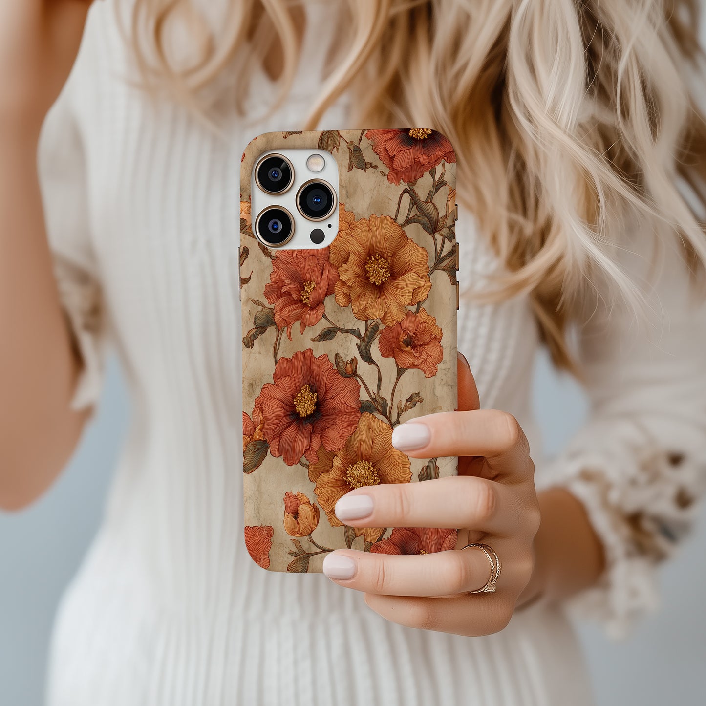 Rustic Bloom Phone Case – Autumn Floral Protective Case