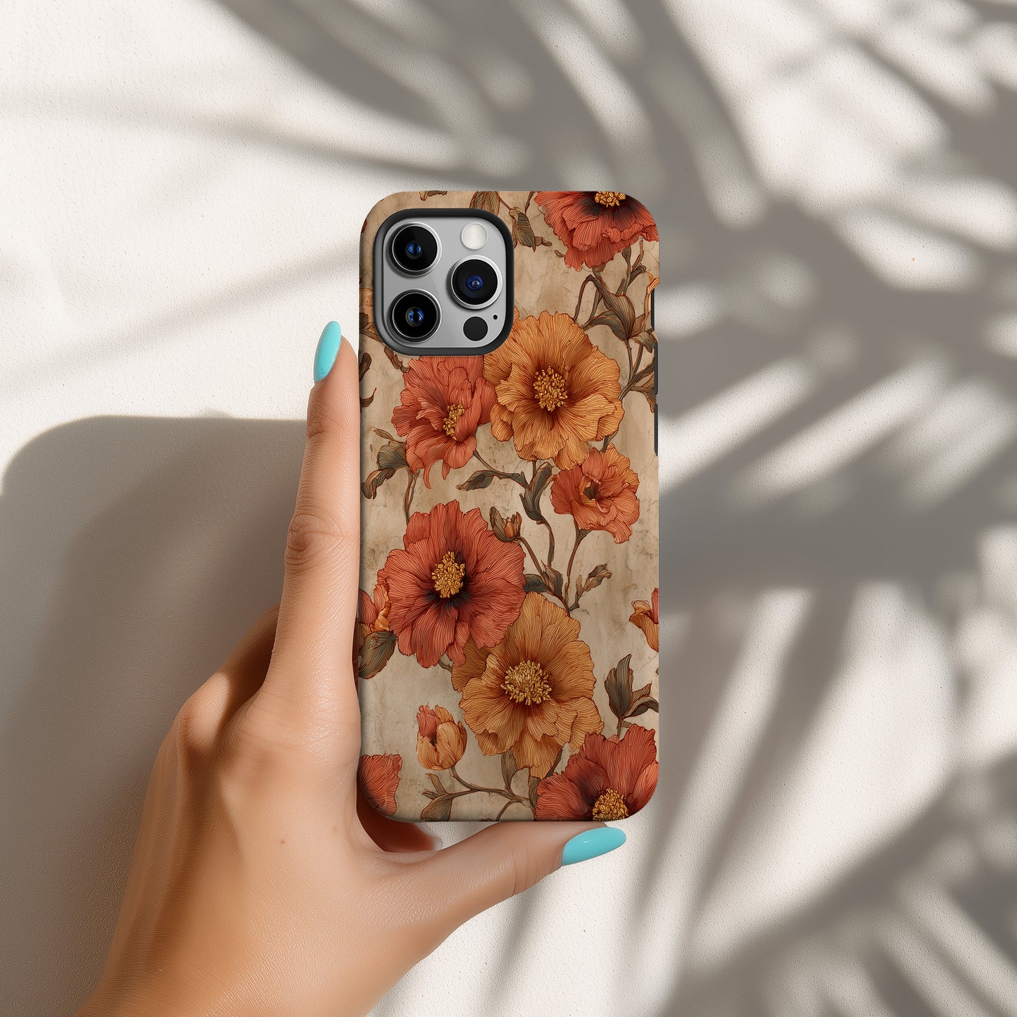 Rustic Bloom Phone Case – Autumn Floral Protective Case