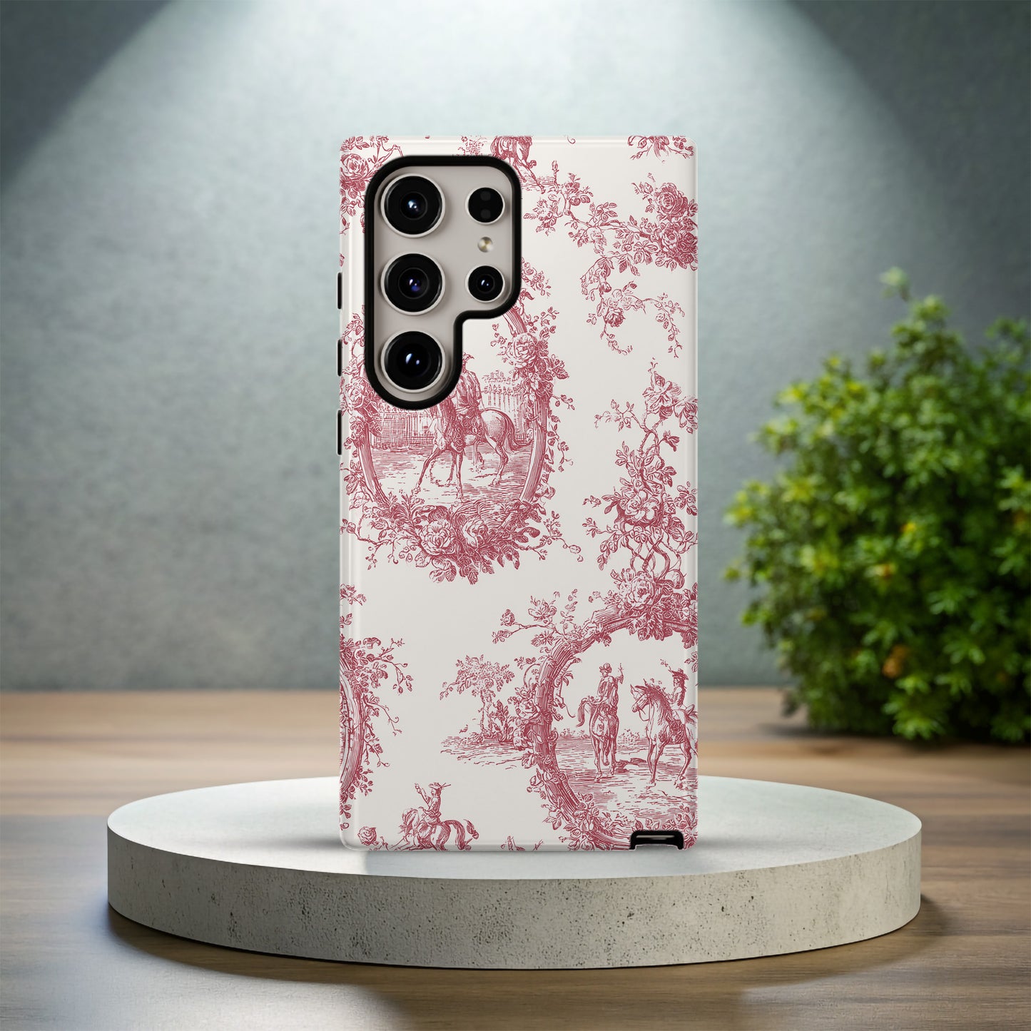 Toile de Rose Phone Case – Vintage Equestrian Floral Protective Case