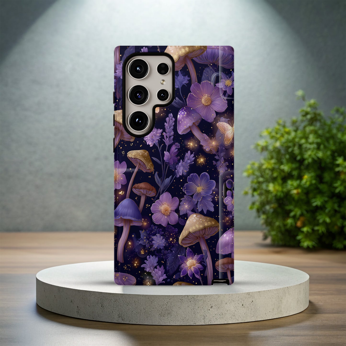 Enchanted Night Garden Phone Case – Mystical Mushroom & Butterfly Design