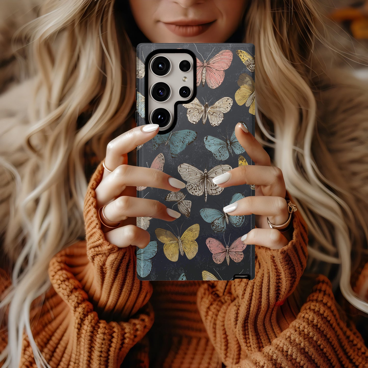 Vintage Butterfly Garden Phone Case – Elegant Insect-Inspired Protective Case