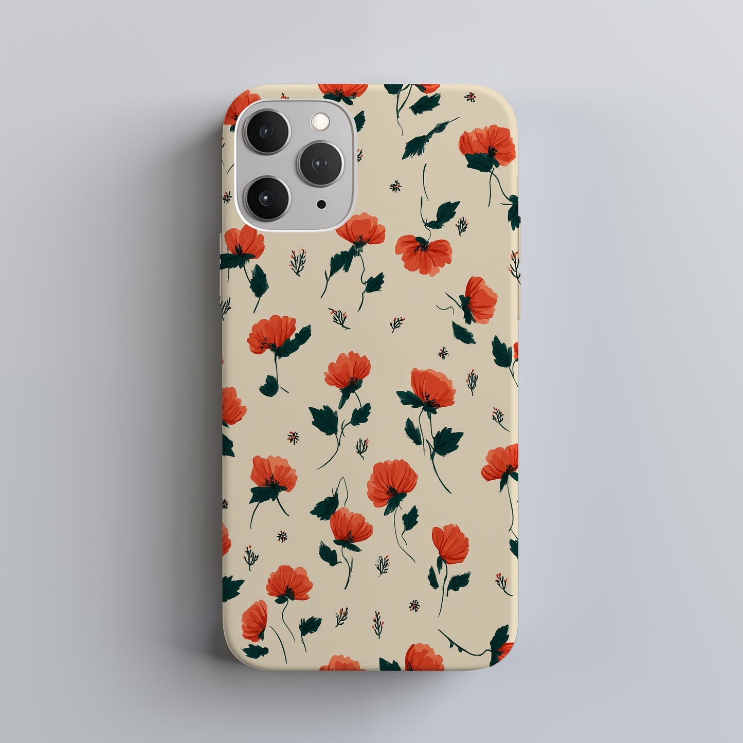 Crimson Petal Phone Case – Minimal Red Floral Protective Case