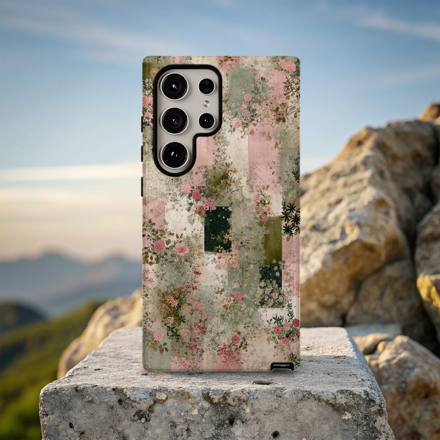 Vintage Garden Collage Phone Case – Romantic Patchwork Floral Design