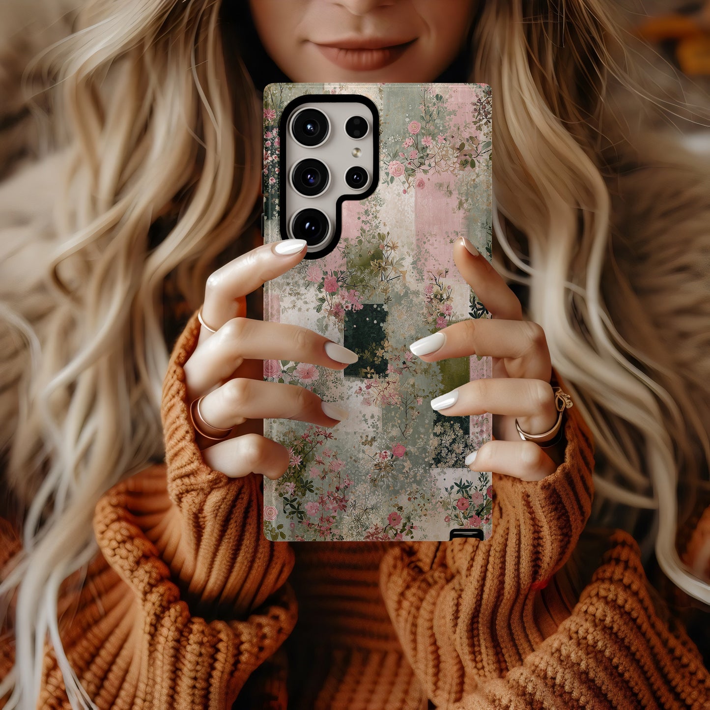 Vintage Garden Collage Phone Case – Romantic Patchwork Floral Design