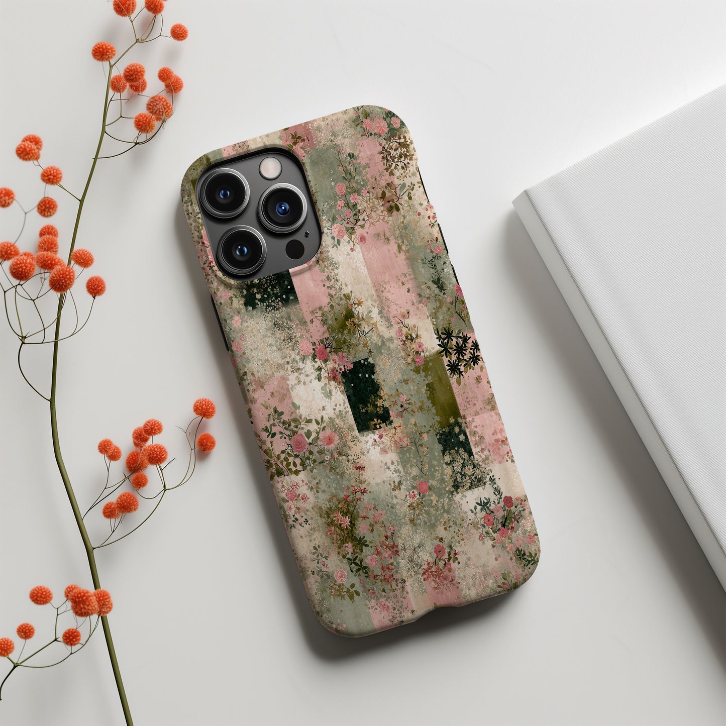Vintage Garden Collage Phone Case – Romantic Patchwork Floral Design