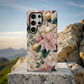 🎀 Blush & Gold Holiday Poinsettia Protective Phone Case – Elegant Christmas Glow ✨