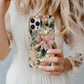 🎀 Blush & Gold Holiday Poinsettia Protective Phone Case – Elegant Christmas Glow ✨