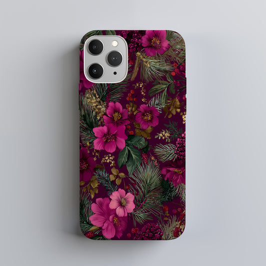 🌺 Winter Bloom Elegance Protective Floral Phone Case