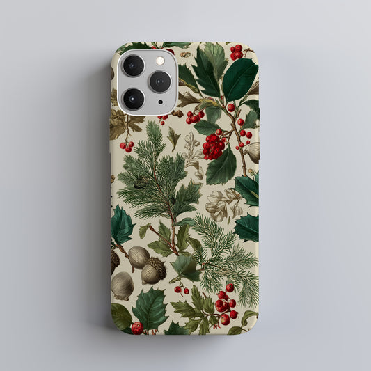 🍃 Vintage Winter Botanicals Protective Phone Case