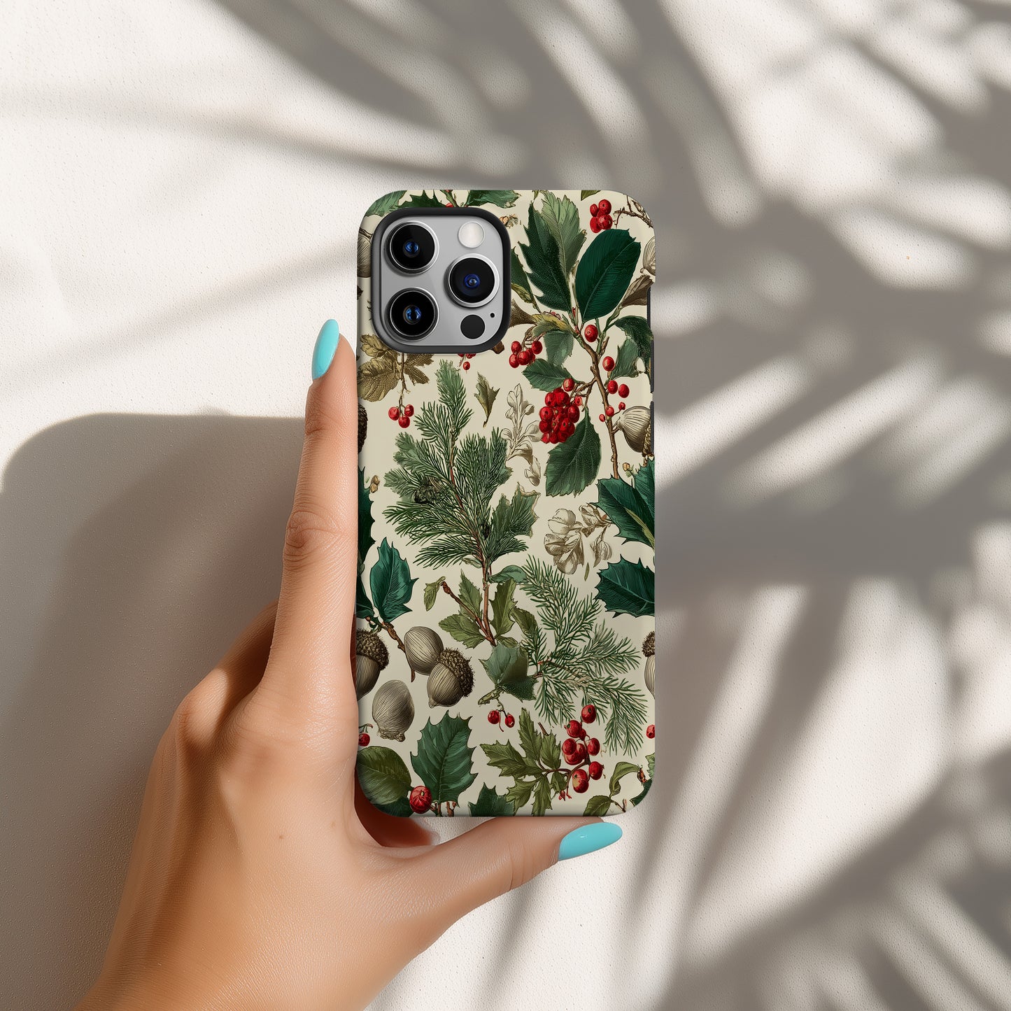 🍃 Vintage Winter Botanicals Protective Phone Case