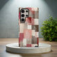 ❄️ Blush Winter Mosaic Protective Phone Case – Modern Neutral Holiday Design