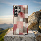 ❄️ Blush Winter Mosaic Protective Phone Case – Modern Neutral Holiday Design